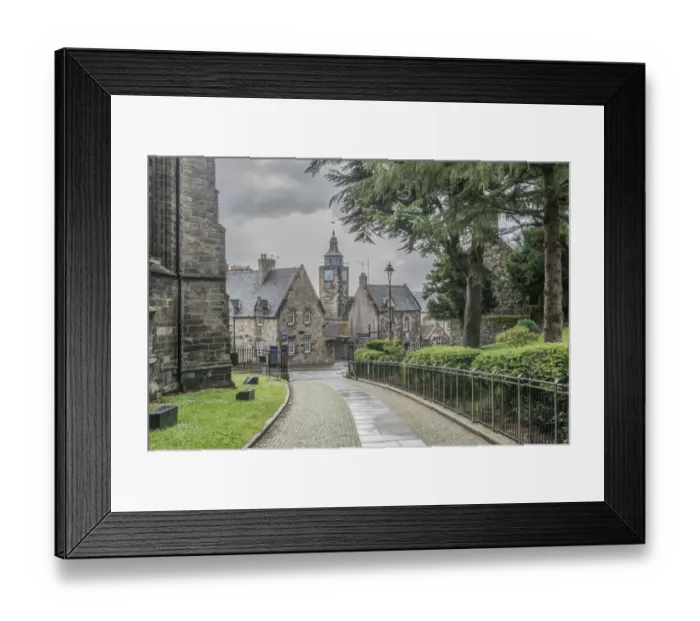 Framed Print : Walkway through old town, Stirling, Scotland, UK Framed Print : Walkway through old town, Stirling, Scotland, UK