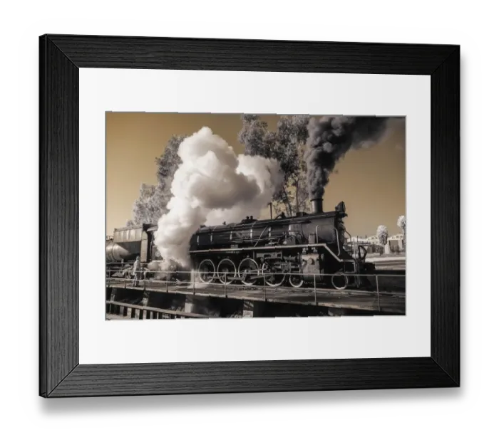 Framed Print : Locomotive Steam Train in Infrared, Pretoria, Gauteng Framed Print : Locomotive Steam Train in Infrared, Pretoria, Gauteng