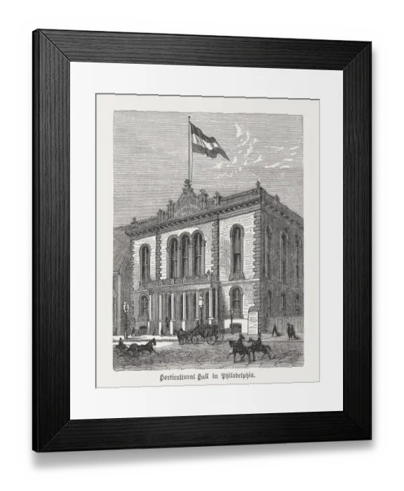 Framed Print : Horticultural Hall in Philadelphia, Pennsylvania, USA, wood engraving, published 1876 Framed Print : Horticultural Hall in Philadelphia, Pennsylvania, USA, wood engraving, published 1876