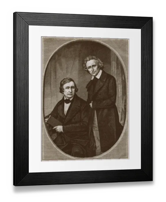 Framed Print : Brothers Wilhelm and Jacob Grimm, wood engraving, published in 1879 Framed Print : Brothers Wilhelm and Jacob Grimm, wood engraving, published in 1879