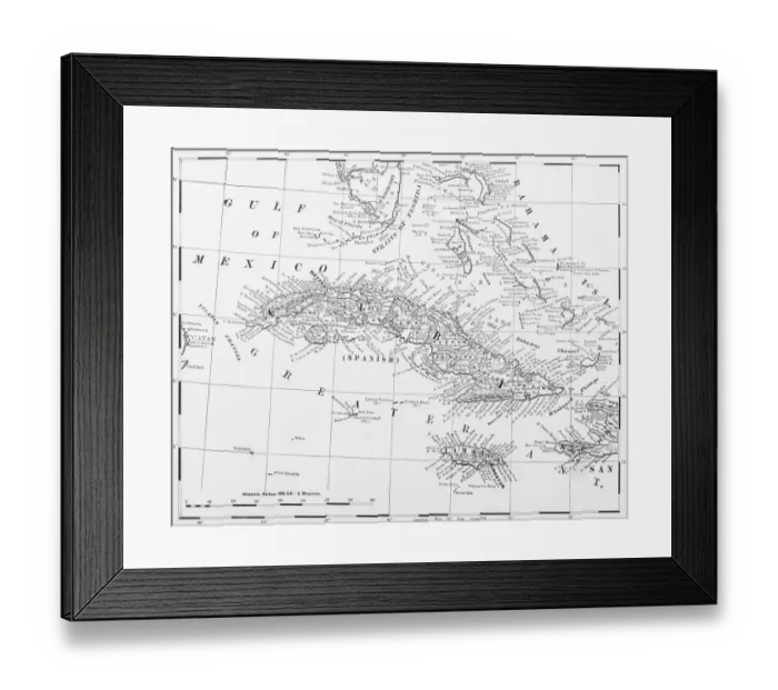 Framed Print : Antique illustration from US navy and army: Cuba map Framed Print : Antique illustration from US navy and army: Cuba map