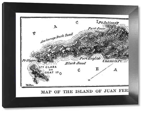 Map of the island of Juan Fernandez
