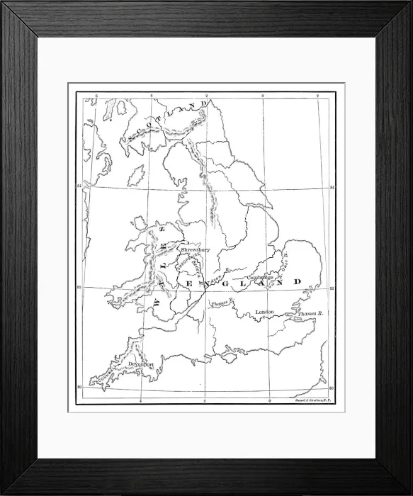 Framed Print : United Kingdom Map Framed Print : United Kingdom Map