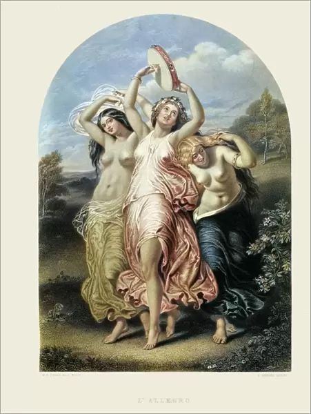 The Three Graces - L Allegro by William Edward Frost