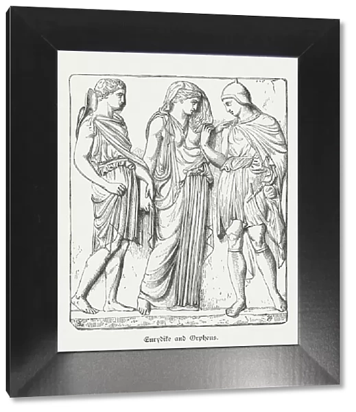 Orpheus, Eurydice and Hermes, ancient Greek relief, Louvre, published 1879