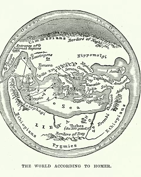 Map of the Ancient World according to Homer