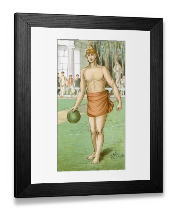 Framed Print : Perseus. Vintage engraving from 1883 showing a scene