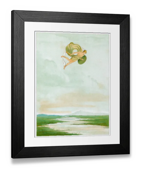 Framed Print : Perseus. Vintage engraving from 1883 showing a scene