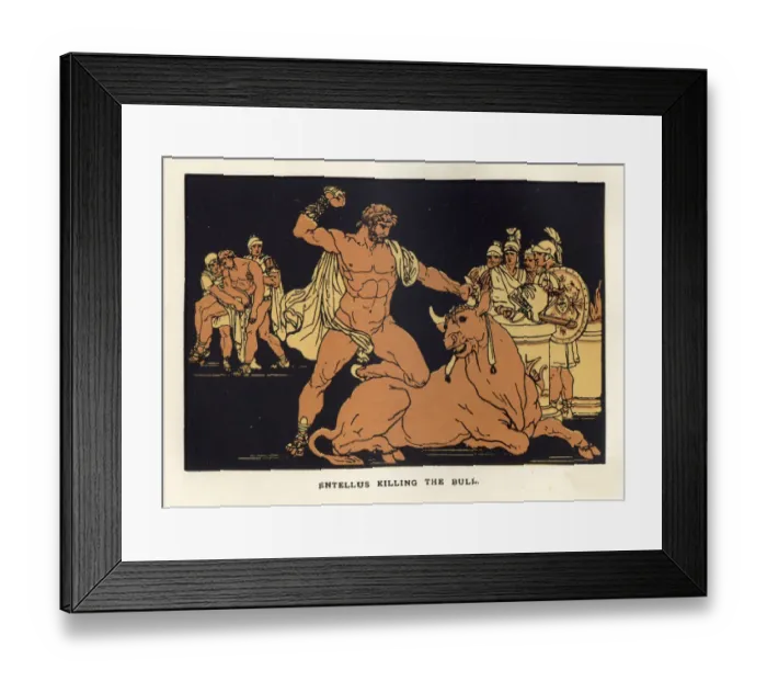 Framed Print : Entellus killing the bull Framed Print : Entellus killing the bull