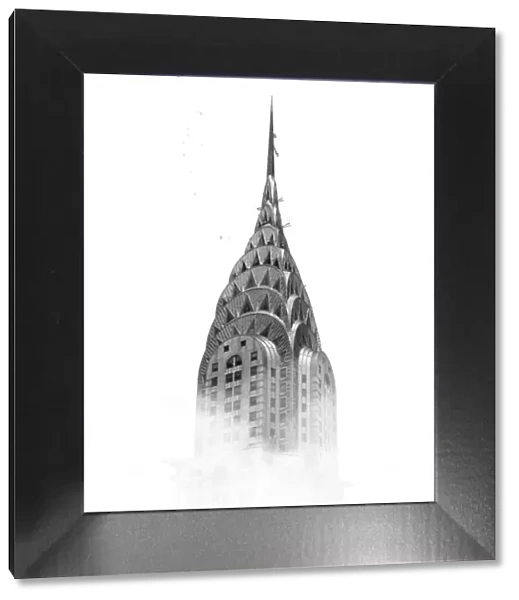 Black and White photos of The Chrysler Building, Empire State Building, and New York City