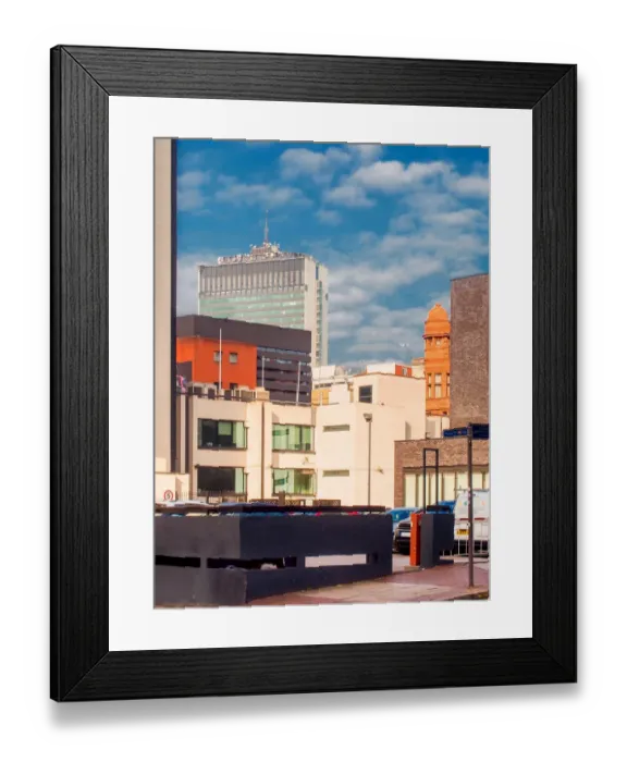 Framed Print : Manchester, Piccadilly Gardens skyline Framed Print : Manchester, Piccadilly Gardens skyline