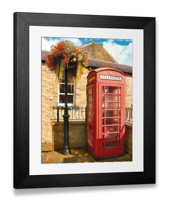 Framed Print : Holmfirth, Yorkshire, a phone box Framed Print : Holmfirth, Yorkshire, a phone box