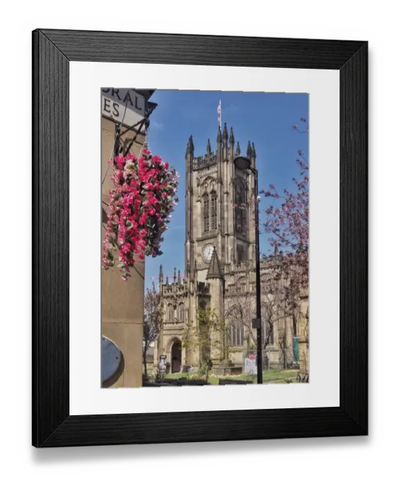 Framed Print : Manchester cathedral and gardens Framed Print : Manchester cathedral and gardens