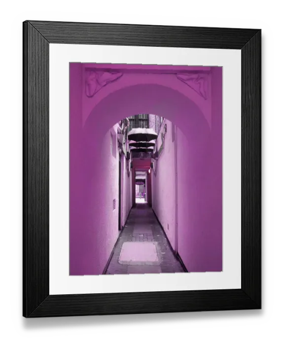 Framed Print : Manchester, a magenta small alley Framed Print : Manchester, a magenta small alley
