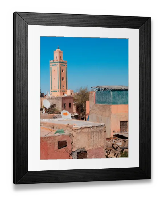 Framed Print : Ben Youssef mosque and cityscape, Marrakech Framed Print : Ben Youssef mosque and cityscape, Marrakech