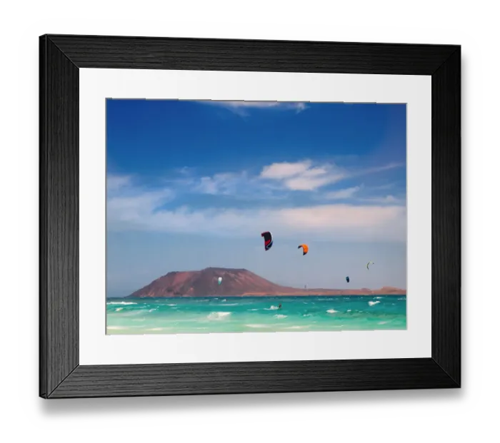 Framed Print : Kitesurfers in Fuerteventura island Framed Print : Kitesurfers in Fuerteventura island