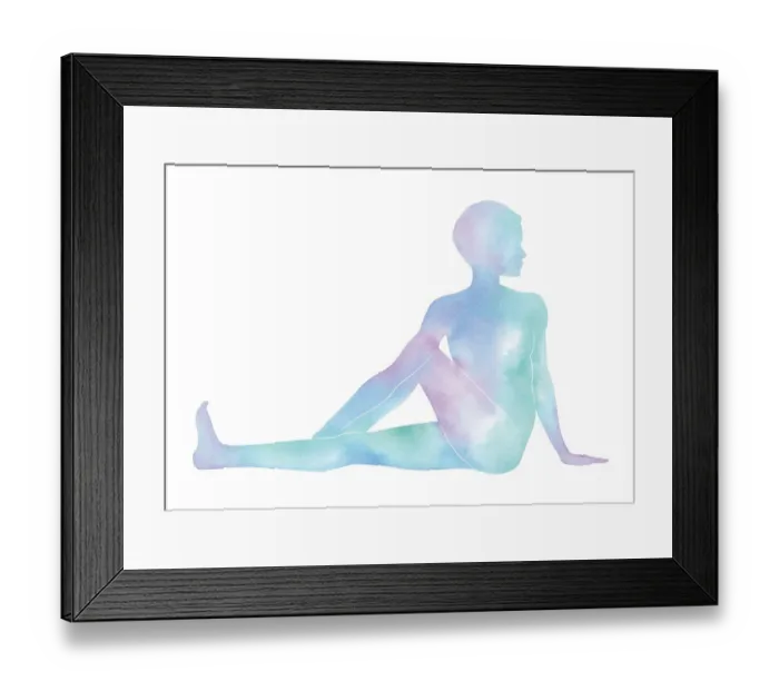 Framed Print : Cobra Yoga Pose Illustration watercolour Framed Print : Cobra Yoga Pose Illustration watercolour