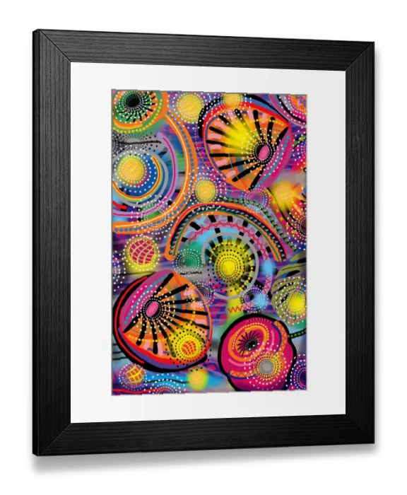 Framed Print : Abstract Floral Style Illustration Pattern Framed Print : Abstract Floral Style Illustration Pattern