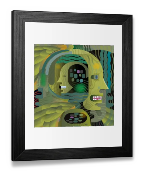 Framed Print : Abstract Thinking Digital Head Concept Illustration Framed Print : Abstract Thinking Digital Head Concept Illustration
