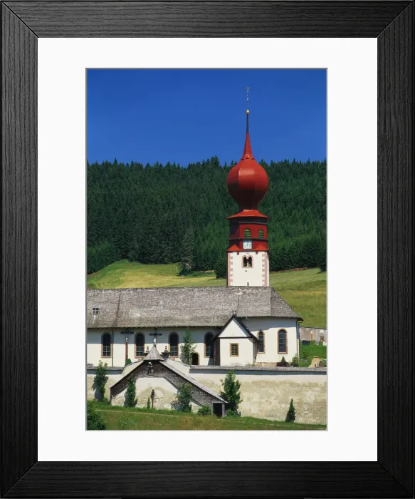 Framed Print : Church and Cemetery, Urach, Black Forest, Baden Wurttemberg, Bavaria, Germany