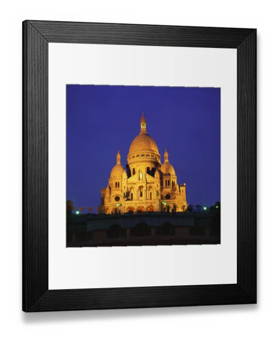 Framed Print : Sacre Coeur Basilica at Night, Paris, France Framed Print : Sacre Coeur Basilica at Night, Paris, France