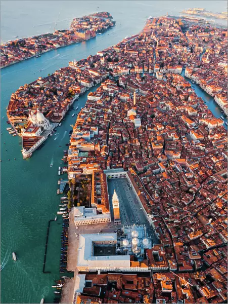 Aerial view of St Mark square, Venice, Italy