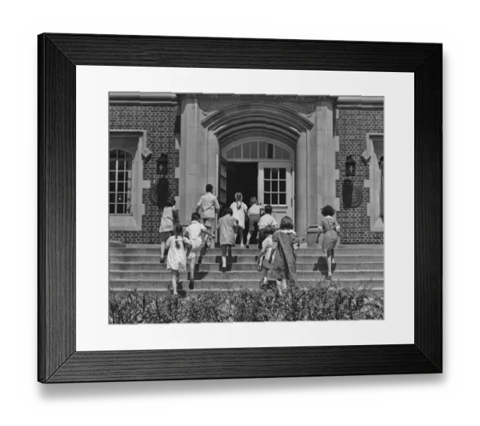 Framed Print : Climbing The School Steps Framed Print : Climbing The School Steps