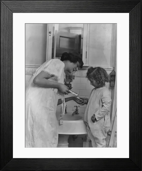Framed Print : Teeth Cleaning Lesson