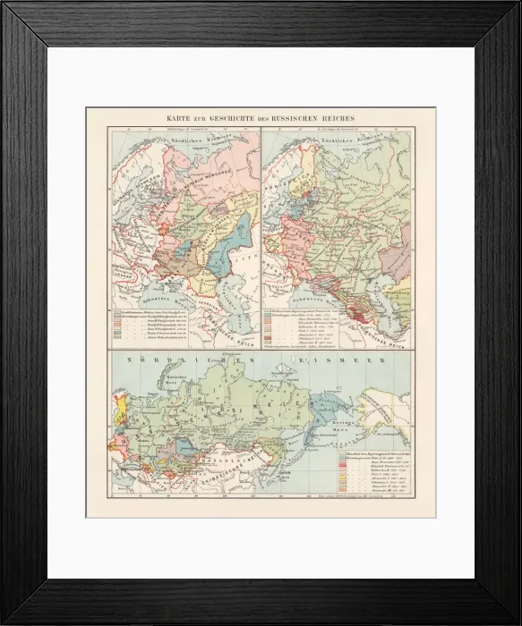 Framed Print : Historical development of the Russian Empire (15th-19th century), lithograph, 1897