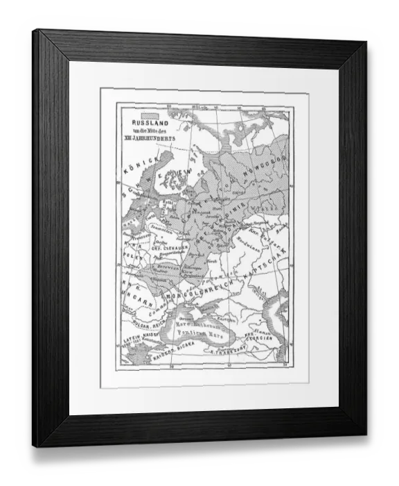 Framed Print : Antique Map of Russia Framed Print : Antique Map of Russia