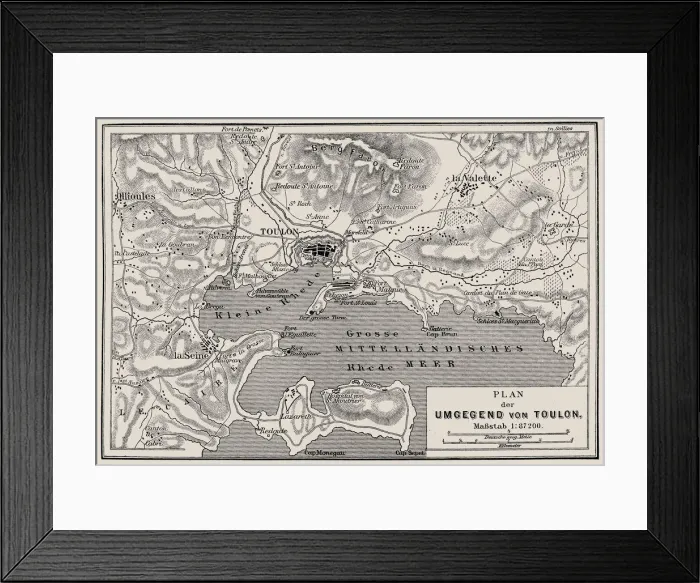 Framed Print : Plan of the surrounding of Toulon Framed Print : Plan of the surrounding of Toulon