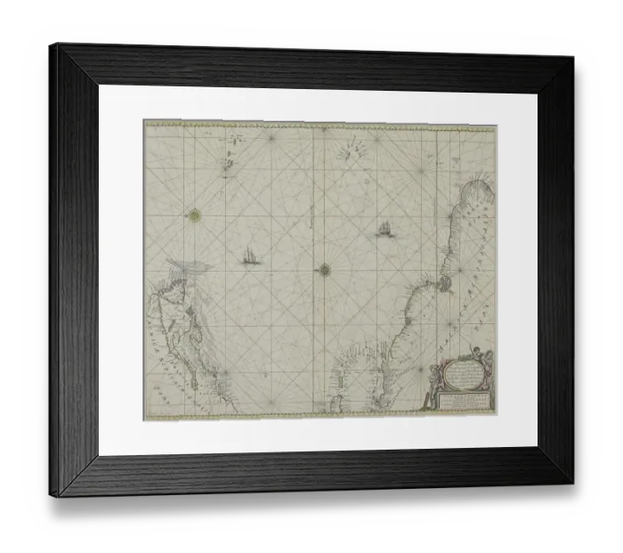 Framed Print : Map of nautical battle with Russian navy Framed Print : Map of nautical battle with Russian navy