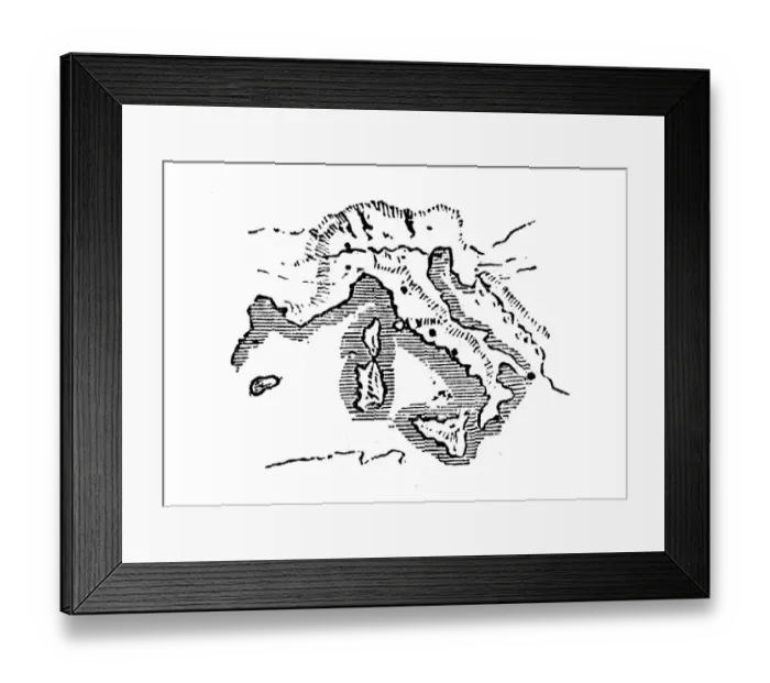 Framed Print : Antique engraving illustration: Italy Framed Print : Antique engraving illustration: Italy