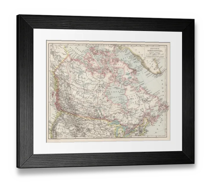 Framed Print : Map of British Canada 1900 Framed Print : Map of British Canada 1900