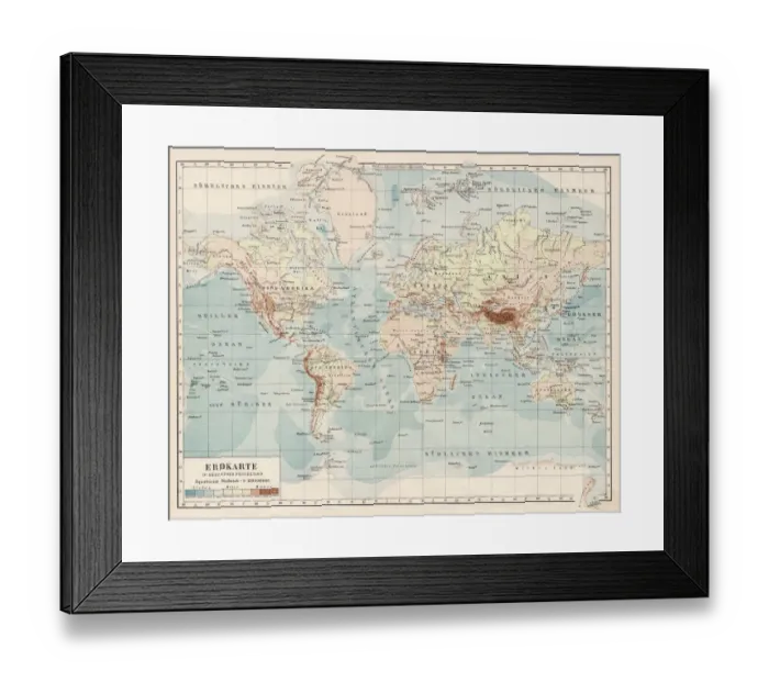 Framed Print : Map of the World 1900 Framed Print : Map of the World 1900
