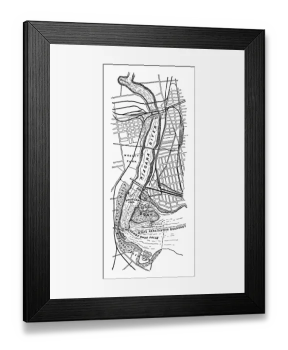 Framed Print : Map of Niagara Falls Framed Print : Map of Niagara Falls
