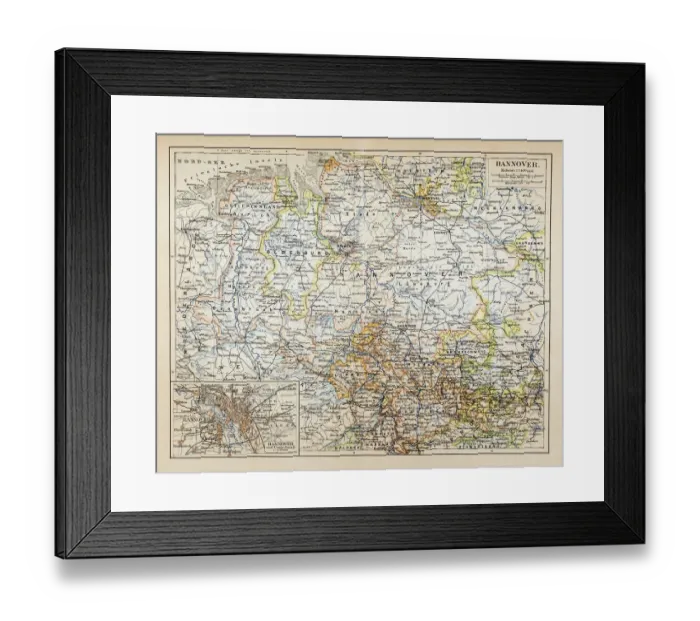 Framed Print : Map of Hannover Framed Print : Map of Hannover