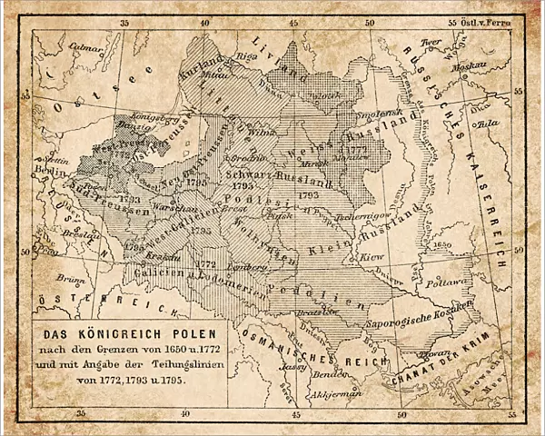 Map of Kingdom of Poland from 18th century