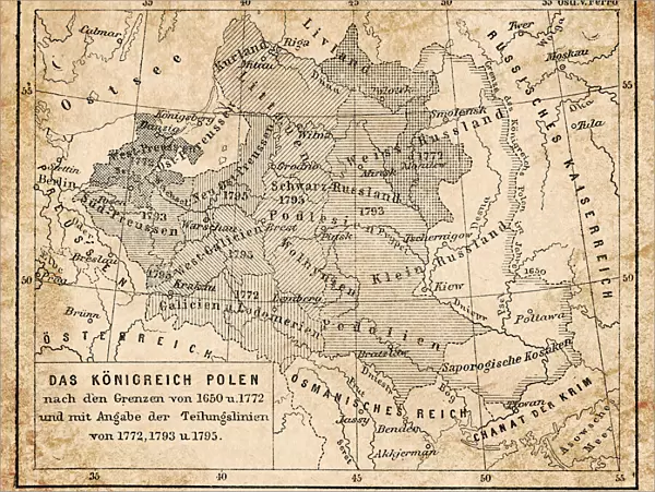 Map of Kingdom of Poland from 18th century