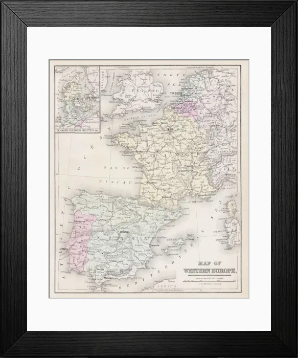 Framed Print : Map of Europe 1877 Framed Print : Map of Europe 1877