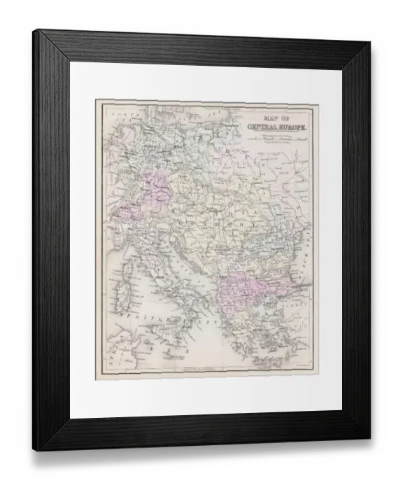 Framed Print : Map of Europe 1877 Framed Print : Map of Europe 1877