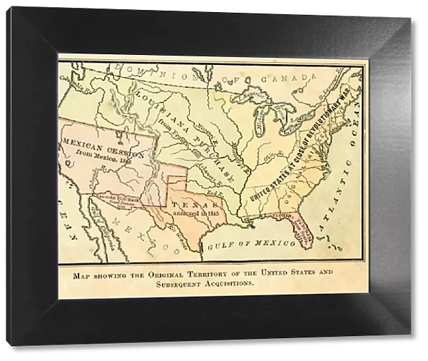 Map of the original USA territory 1881