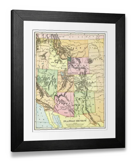 Framed Print : Map of USA Pacific states 1897 Framed Print : Map of USA Pacific states 1897
