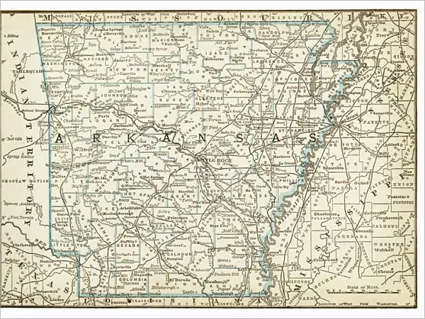 Map of Arkansas 1893