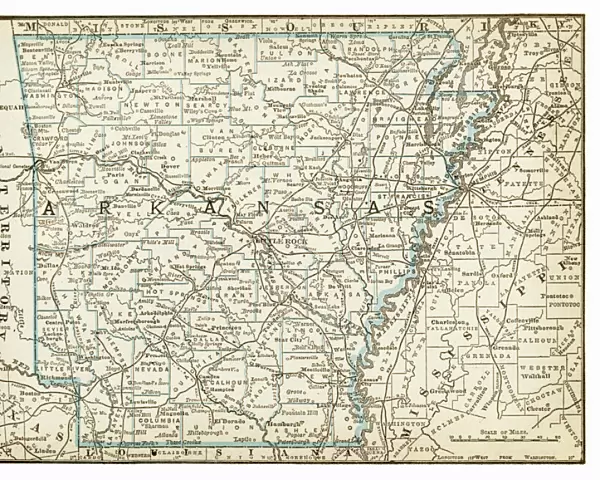 Map of Arkansas 1893