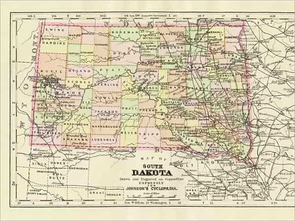 Map of South Dakota 1894