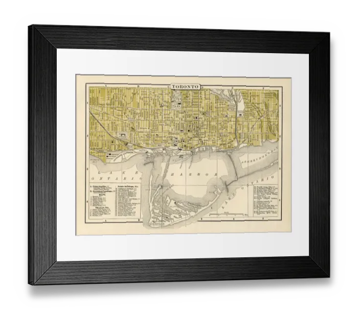 Framed Print : City plan of Toronto 1894 Framed Print : City plan of Toronto 1894