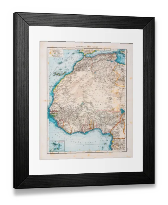 Framed Print : Map of North Africa 1896 Framed Print : Map of North Africa 1896