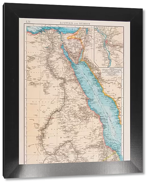 Map of Egypt and Sudan 1896