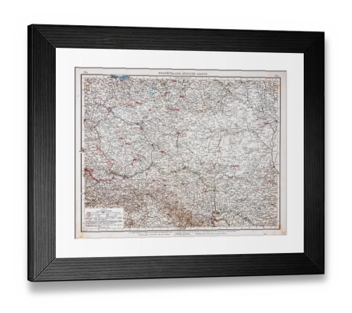 Framed Print : Map of west russia 1896 Framed Print : Map of west russia 1896